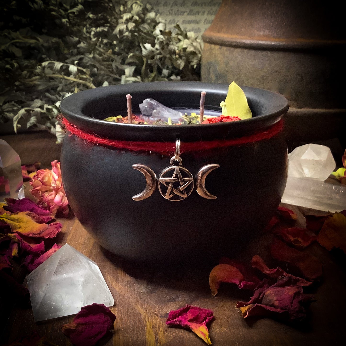 Witching Hour ~ Ceramic Cauldron ~ Handmade Candle