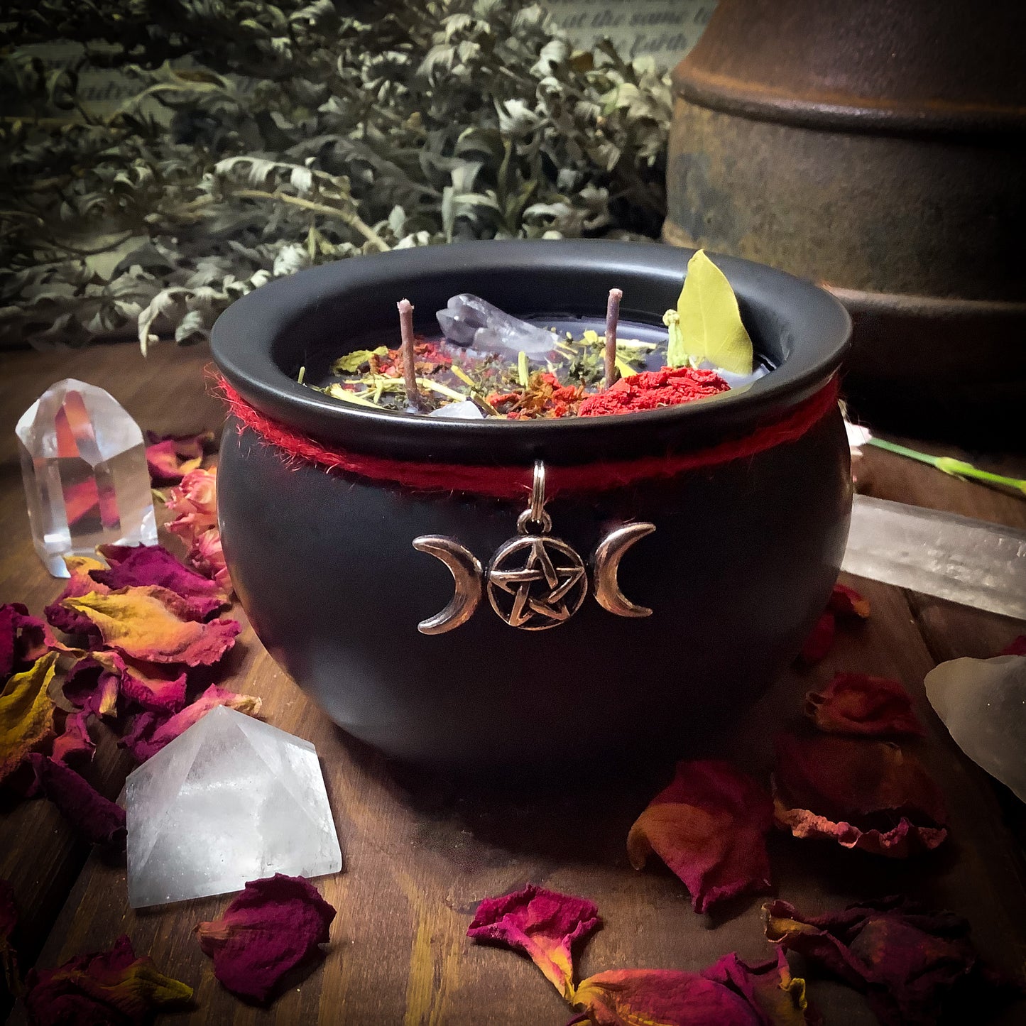 Witching Hour ~ Ceramic Cauldron ~ Handmade Candle