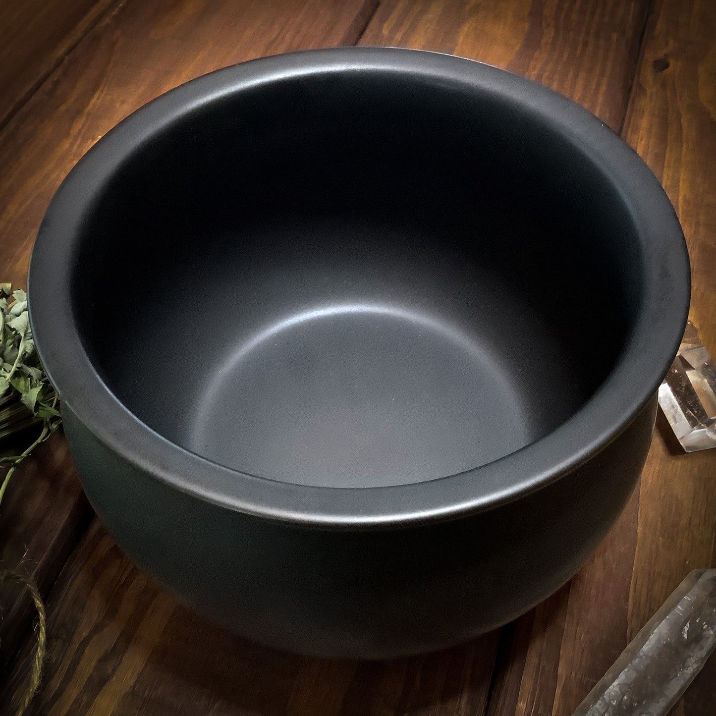 Black Ceramic Cauldron Medium ~ Food Safe, Oven Safe