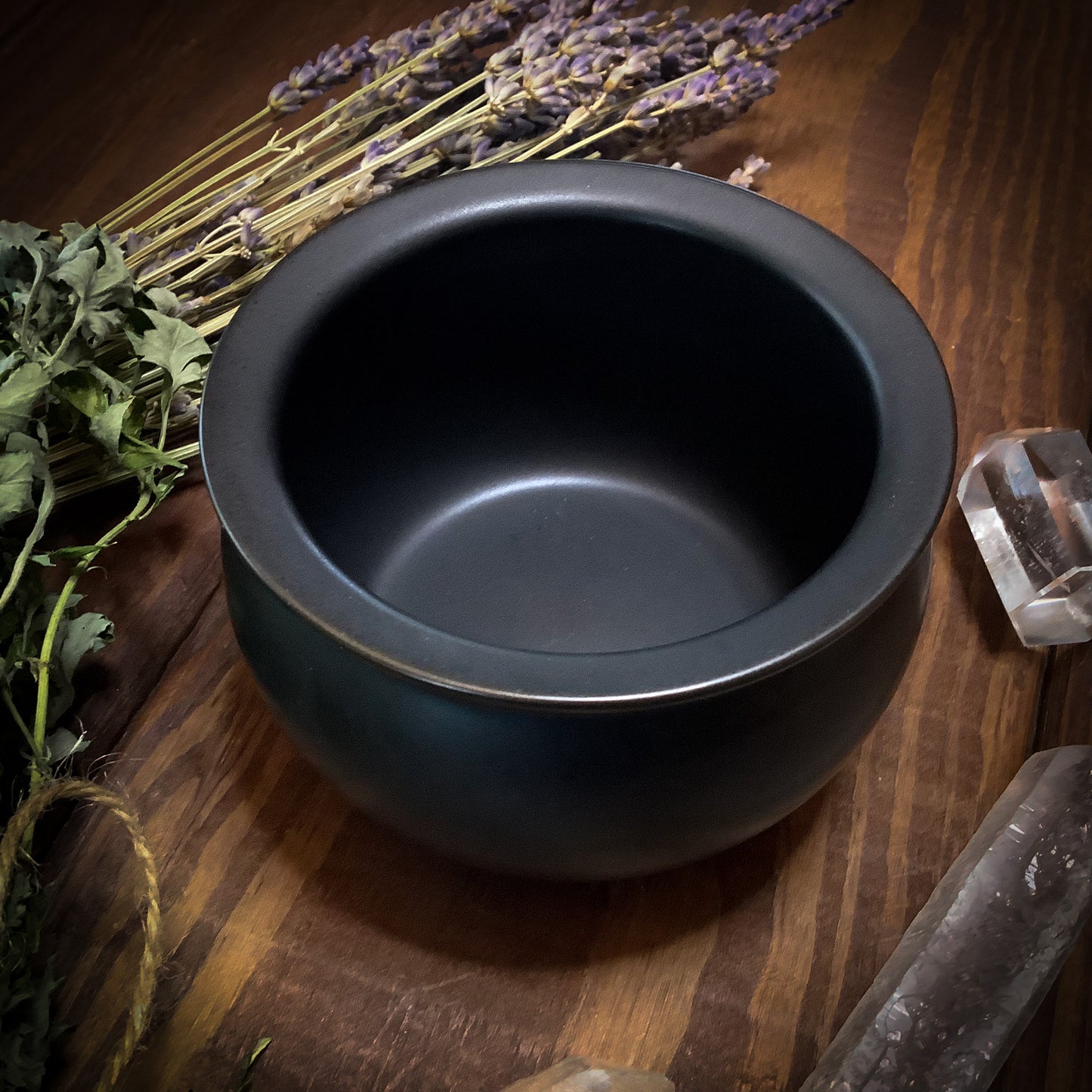 Black Ceramic Cauldron Small ~ Food Safe, Oven Safe