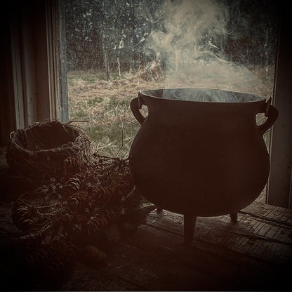 Black Ceramic Cauldron Medium ~ Food Safe, Oven Safe