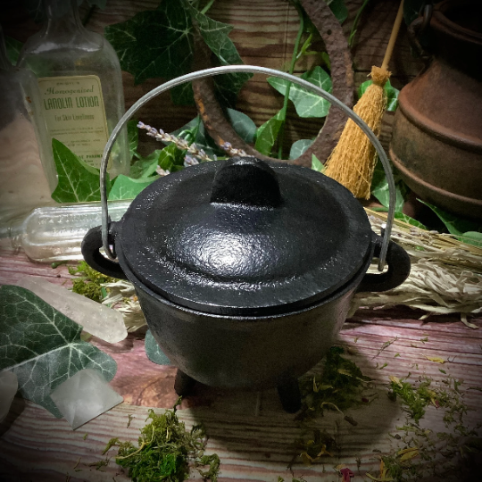 Small Cast Iron Cauldron with lid