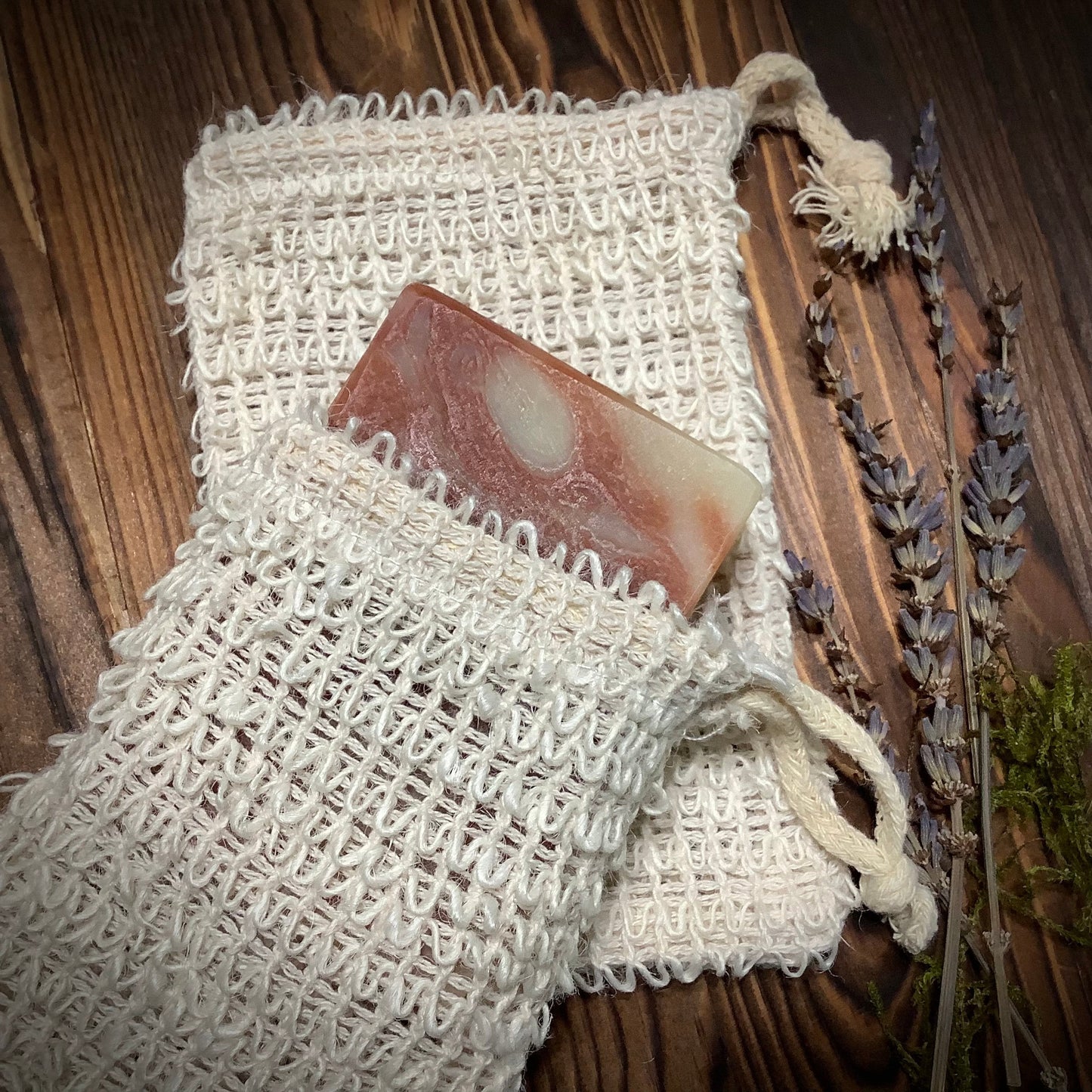 Ramie Soap Saver ~ Natural Fiber. Pouch, Handcrafted