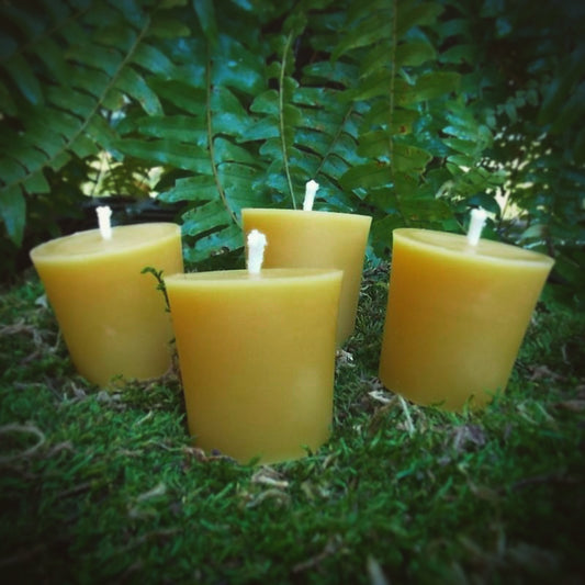 Beeswax Votive Candles ~ Set of Four