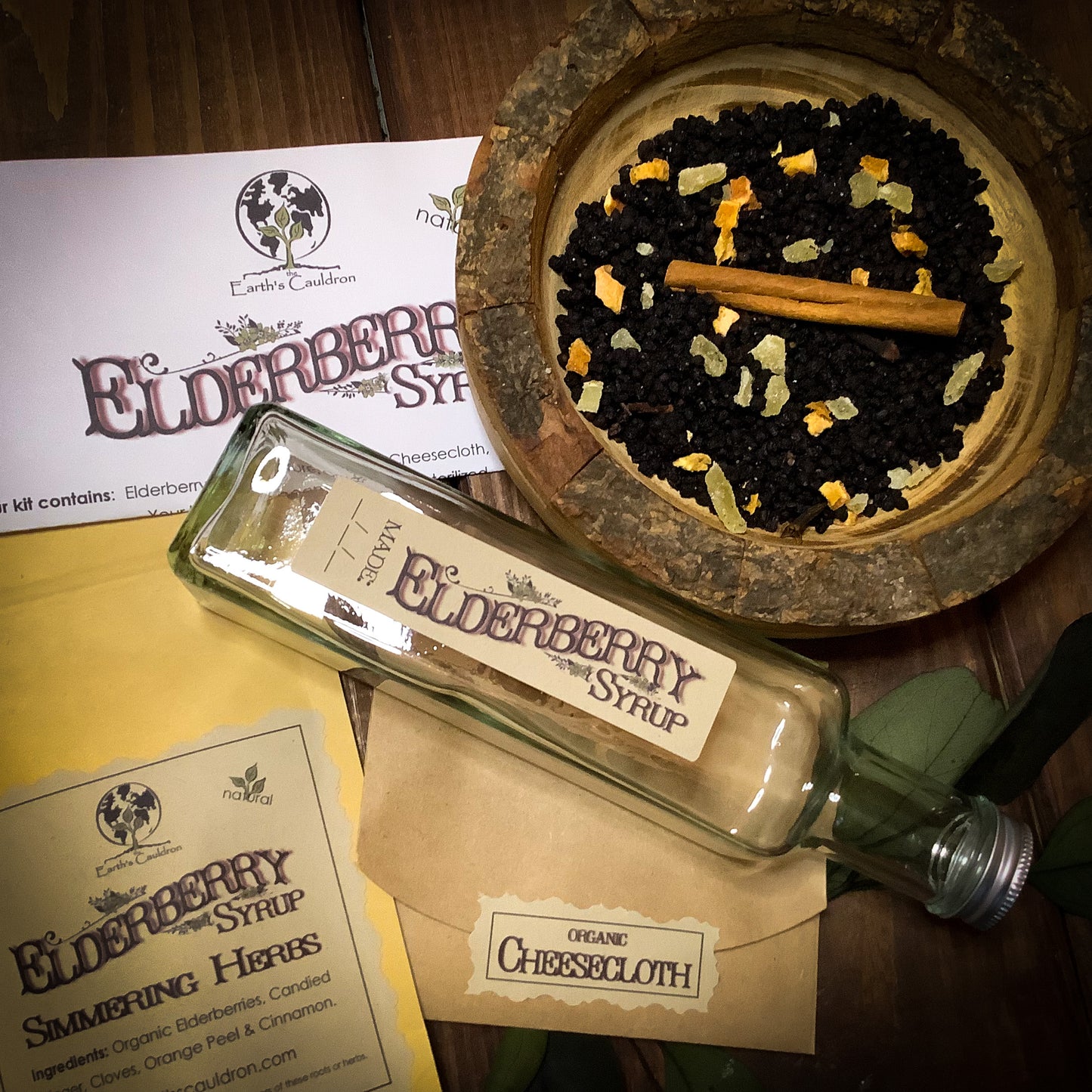 Elderberry Syrup Kit ~ Organic, homemade Kitchen Witchery