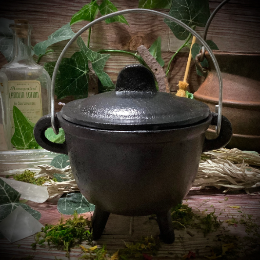 Small Cast Iron Cauldron with lid