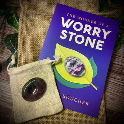 Worry Stone Gift Set ~ Fluorite ~  Palm Stone