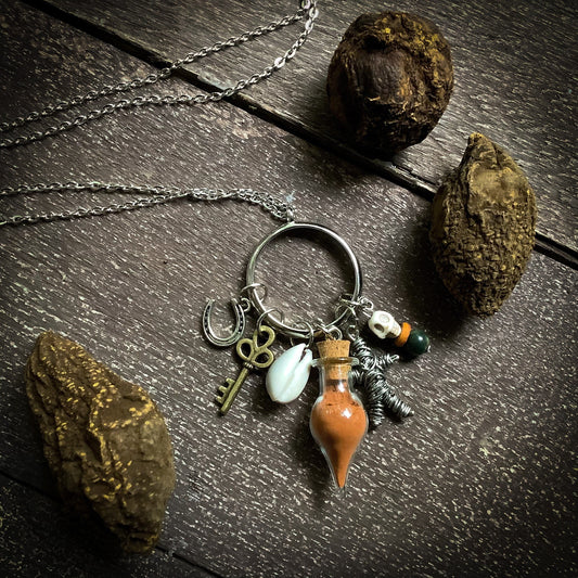 Rootworker’s JuJu Spell Bottle Charm Necklace ~ Protection, Luck, Love, Power
